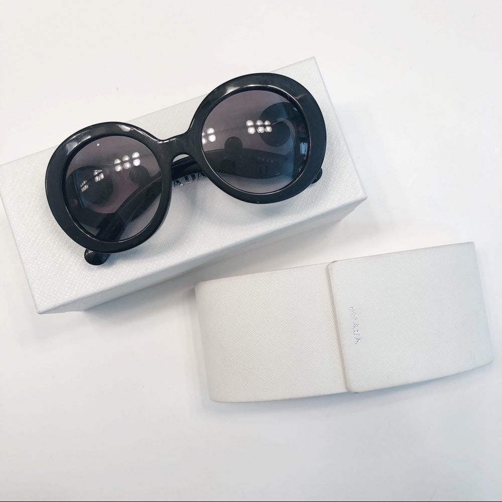 Prada Baroque Round Black frame sunglasses